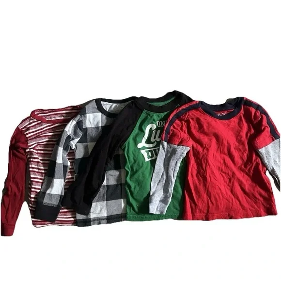 Lot Of 4 Toddler Boy Long Sleeve Shirts Size 3T - Picture 1 of 6